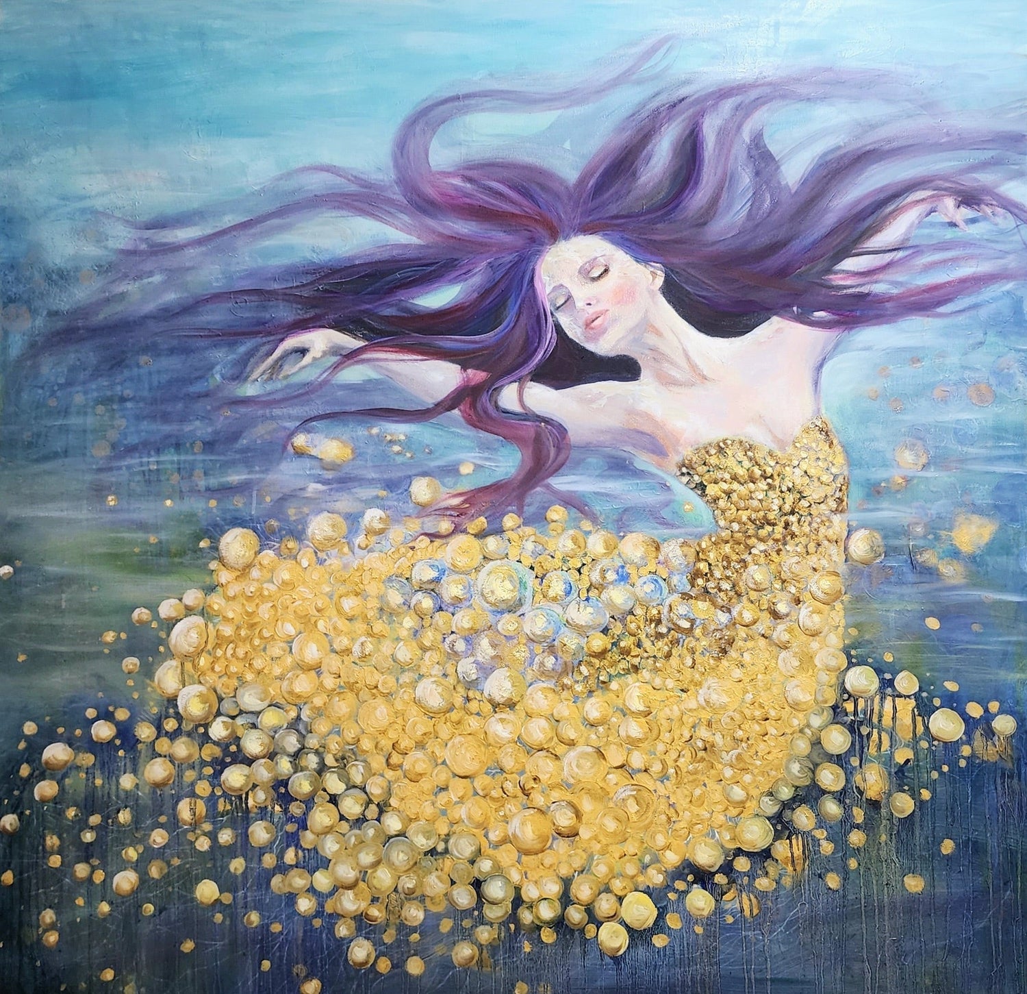 Whispers of Her Soul - contemporary female portrait oil paintings by Penelope Jayne Art