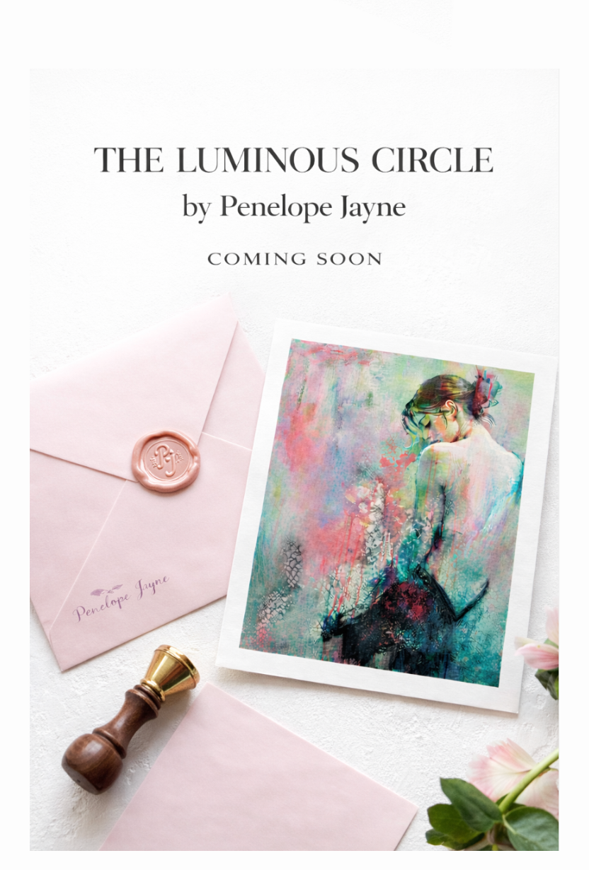 Collector art print and wax-sealed envelope for The Luminous Circle print series by Australian artist Penelope Jayne