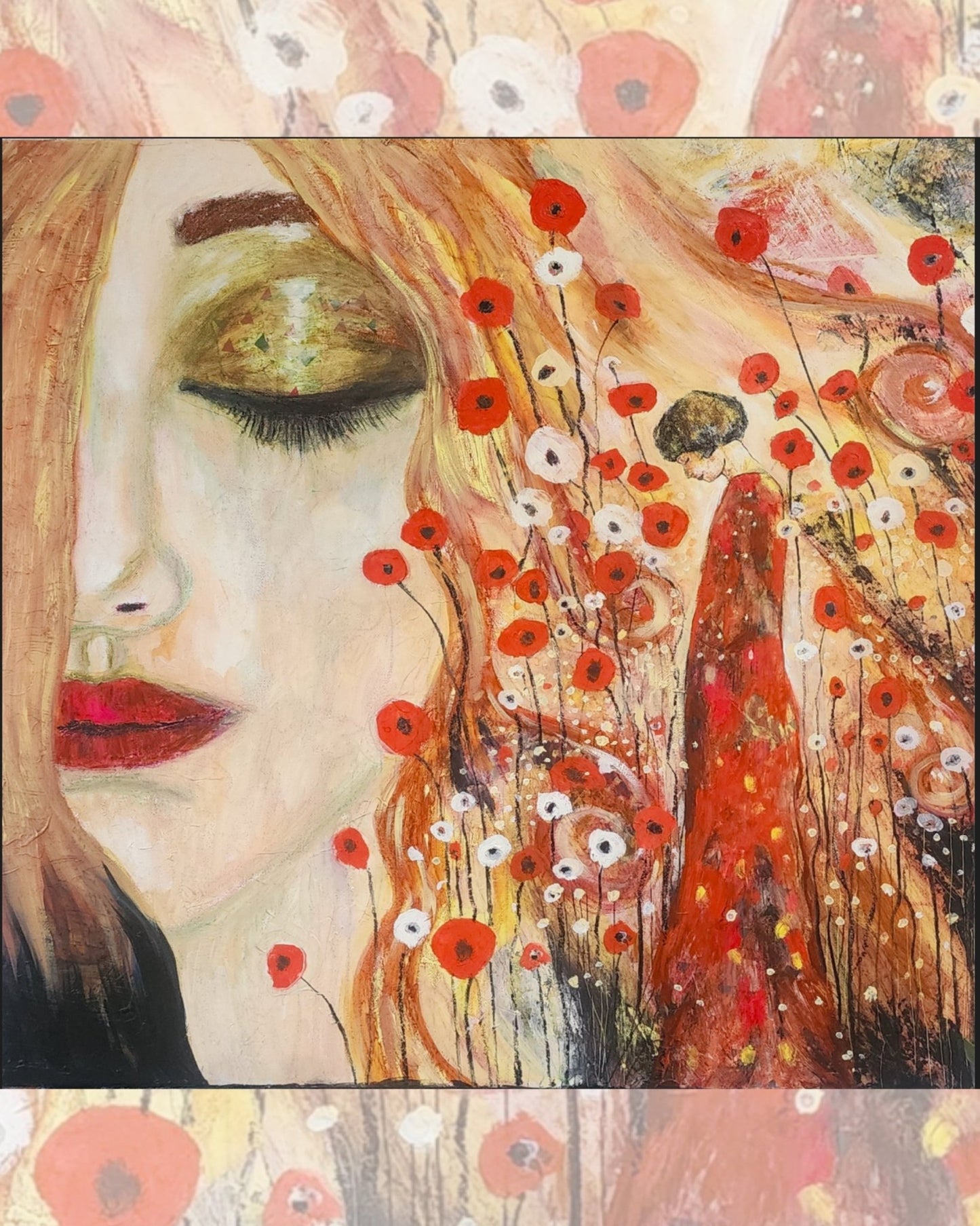 Gratitude Goddess Eucharistia | sacred feminine by Penelope Jayne - oil painting by Penelope Jayne- Ode to Klimt