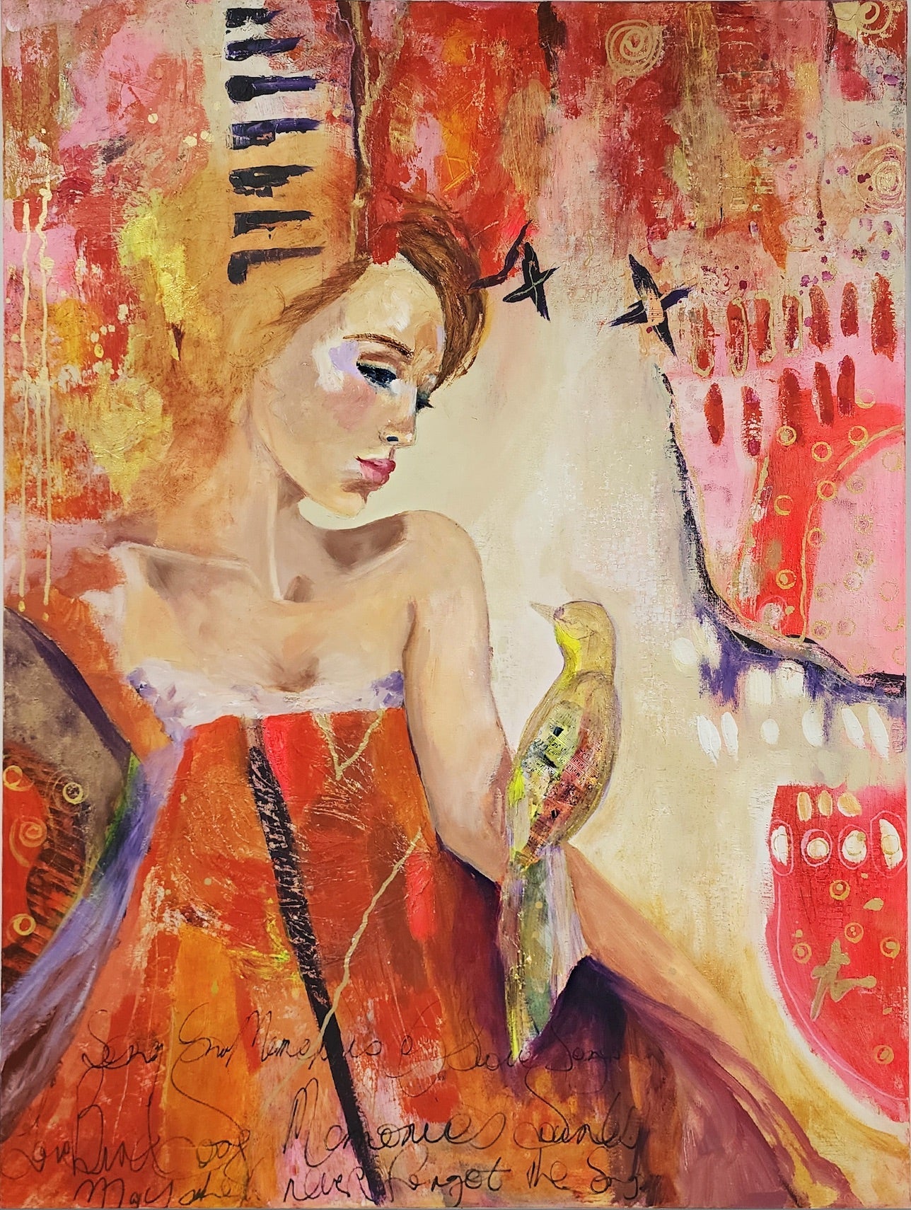 Songbird | sacred feminine by Penelope Jayne - oil painting by Penelope Jayne