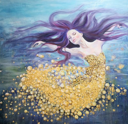 Underwater Dancing | sacred feminine by Penelope Jayne - oil painting by Penelope Jayne